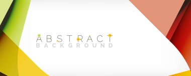 Asgari soyut arkaplan - beyaz üzerine gölge çizgileri ile örtüşen renk şekilleri. Duvar Kağıdı, Sancak, Arkaplan, İniş Sayfası için Vektör İllüstrasyonu