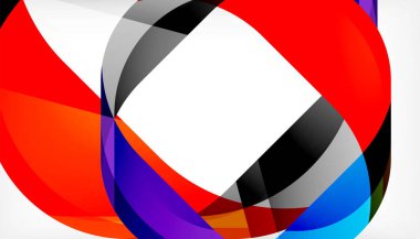 Üst üste binen dalgalarla soyut kare şekil, minimum geometrik arkaplan. Duvar Kağıdı, Sancak, Arkaplan, İniş Sayfası için Vektör İllüstrasyonu