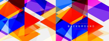 Renkli üçgen bileşimi, geometrik soyut arkaplan. Tekno veya iş konsepti, duvar kağıdı, afiş, arkaplan, iniş sayfası deseni