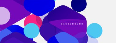 Soyut yuvarlak geometrik şekiller ve daireler. Duvar kağıdı, afiş, arkaplan veya iniş için moda tekno iş şablonu