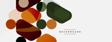 Soyut yuvarlak geometrik şekiller ve daireler. Duvar kağıdı, afiş, arkaplan veya iniş için moda tekno iş şablonu