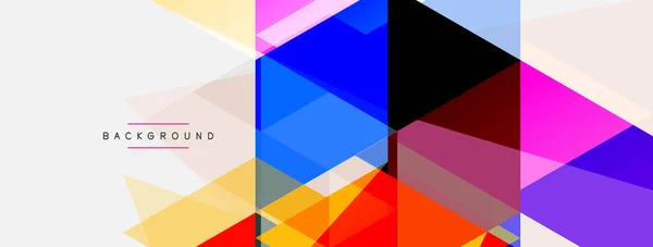 Farbdreiecke Komposition, geometrischer abstrakter Hintergrund. Techno oder Geschäftskonzept, Muster für Tapeten, Banner, Hintergrund, Landing Page — Stockvektor