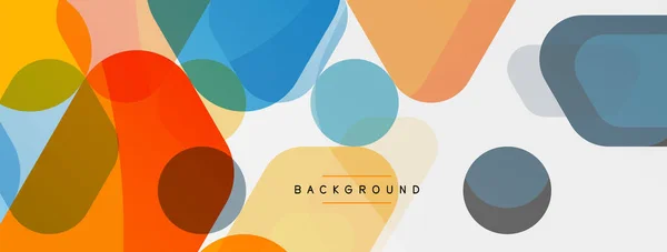 Kleurbelletjes en afgeronde geometrische vormen op wit. Vector geometrische minimale abstracte achtergrond voor behang, banner, achtergrond, landing page — Stockvector