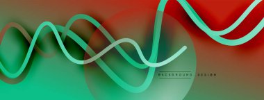 Gölge efektli dalga çizgisi olan soyut gradyan arkaplan. Geometrik bileşim. 3B gölge efektleri ve sıvı eğimleri