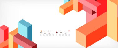 Soyut arkaplan. 3 boyutlu küp, küp elementler ve bloklar. Duvar kağıdı, afiş, arkaplan, iniş sayfası için tekno veya iş konsepti