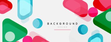 Soyut yuvarlak geometrik şekiller ve daireler. Duvar kağıdı, afiş, arkaplan veya iniş için moda tekno iş şablonu