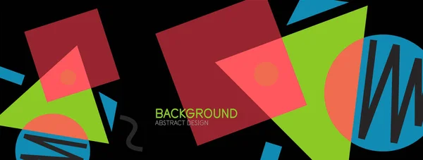 Abstraktní pozadí. Bloky, čáry, trojúhelníky, kruhové složení. Techno nebo obchodní koncept na tapetu, banner, pozadí, přistávací stránka — Stockový vektor