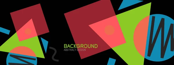 Abstracte achtergrond. Blokken, lijnen, driehoeken, cirkels samenstelling. Techno of business concept voor behang, banner, achtergrond, landing page — Stockvector