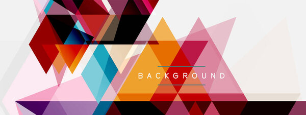 Геометрический фон мозаичных треугольников. Технология или бизнес-концепция, шаблон для обоев, баннер, фон, целевая страница