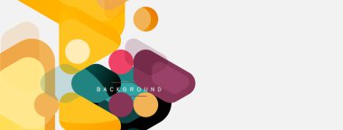 Soyut yuvarlak geometrik şekiller ve daireler. Duvar kağıdı, afiş, arkaplan veya iniş için moda tekno iş şablonu