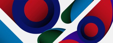 Soyut arkaplan. Minimum geometrik daireler ve koyu gölgeli yuvarlak şekiller. Duvar kağıdı afişi veya arkaplan için moda teknoloji iş şablonu