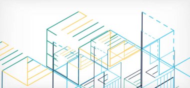 Soyut arkaplan. Beyaz arkaplanda renk çizgileri. Doğrusal soyut kompozisyon. Duvar kağıdı, afiş, arkaplan, iniş sayfası için tekno veya iş konsepti