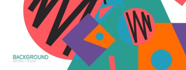 Blokları, çizgileri, geometrik şekilleri olan soyut bir arkaplan. Duvar kağıdı, afiş, arkaplan, iniş sayfası için tekno veya iş konsepti