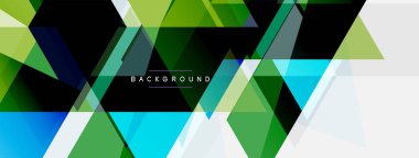 Mozaik üçgenler geometrik arkaplan. Tekno veya iş konsepti, duvar kağıdı, afiş, arkaplan, iniş sayfası deseni