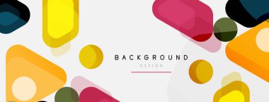 Soyut yuvarlak geometrik şekiller ve daireler. Duvar kağıdı, afiş, arkaplan veya iniş için moda tekno iş şablonu