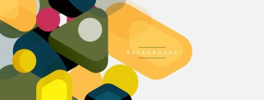 Soyut yuvarlak geometrik şekiller ve daireler. Duvar kağıdı, afiş, arkaplan veya iniş için moda tekno iş şablonu