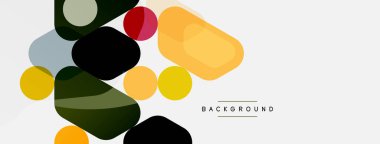 Soyut yuvarlak geometrik şekiller ve daireler. Duvar kağıdı, afiş, arkaplan veya iniş için moda tekno iş şablonu