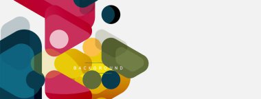 Soyut yuvarlak geometrik şekiller ve daireler. Duvar kağıdı, afiş, arkaplan veya iniş için moda tekno iş şablonu