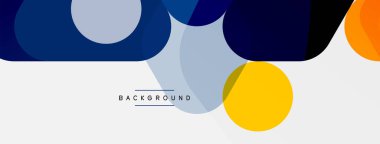 Beyaz üzerine renkli baloncuklar ve yuvarlak geometrik şekiller. Duvar kağıdı, pankart, arkaplan, iniş sayfası için vektör geometrik asgari özet arkaplan