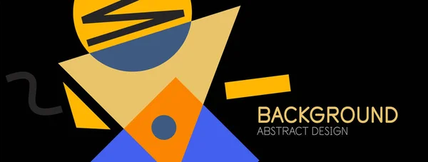 Abstracte achtergrond. Blokken, lijnen, driehoeken, cirkels samenstelling. Techno of business concept voor behang, banner, achtergrond, landing page — Stockvector