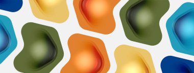 Beyaz arka planda renkli ok şekilleri. Minimum geometrik soyut arkaplan. Duvar kağıdı afişi veya iniş sayfası için vektör illüstrasyonu