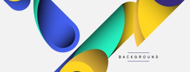 Soyut arkaplan. Minimum geometrik daireler ve koyu gölgeli yuvarlak şekiller. Duvar kağıdı afişi veya arkaplan için moda teknoloji iş şablonu