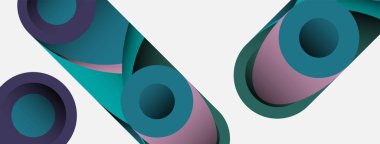 Soyut arkaplan. Minimum geometrik daireler ve koyu gölgeli yuvarlak şekiller. Duvar kağıdı afişi veya arkaplan için moda teknoloji iş şablonu