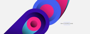 Soyut arkaplan. Minimum geometrik daireler ve koyu gölgeli yuvarlak şekiller. Duvar kağıdı afişi veya arkaplan için moda teknoloji iş şablonu