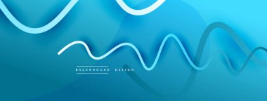 Gölge efektli dalga çizgisi olan soyut gradyan arkaplan. Geometrik bileşim. 3B gölge efektleri ve sıvı eğimleri