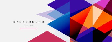 Renkli üçgen bileşimi, geometrik soyut arkaplan. Tekno veya iş konsepti, duvar kağıdı, afiş, arkaplan, iniş sayfası deseni