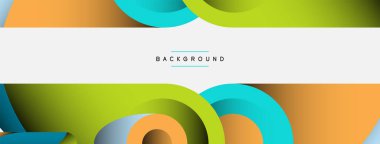 Soyut arkaplan. Minimum geometrik daireler ve koyu gölgeli yuvarlak şekiller. Duvar kağıdı afişi veya arkaplan için moda teknoloji iş şablonu