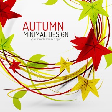 sonbahar yaprakları ve çizgiler, arka plan soyut