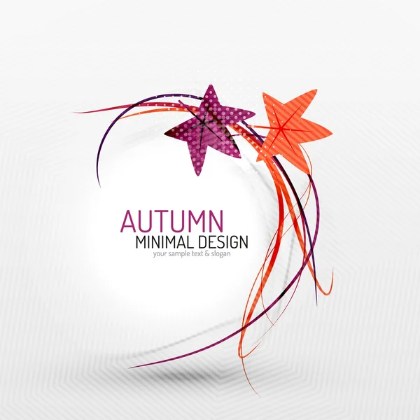 Herbstblätter und Linien abstrakter Hintergrund — Stockvektor