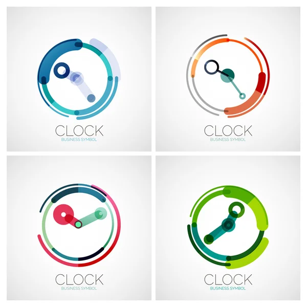 Conjunto de relojes, logotipos de la compañía de tiempo — Vector de stock