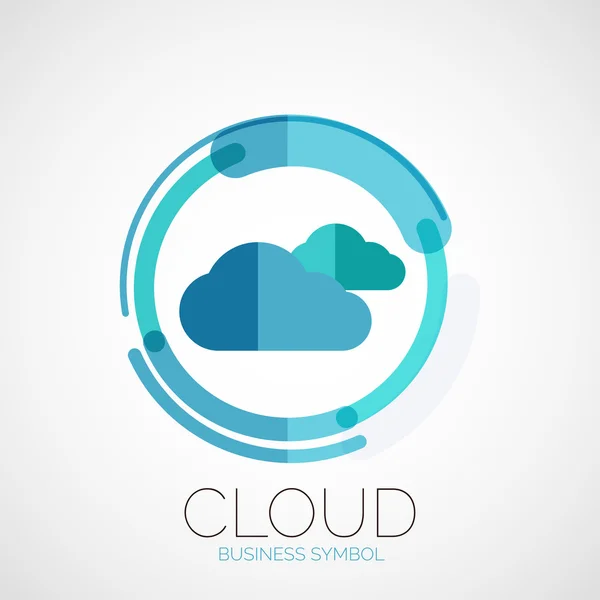 Almacenamiento en la nube, logotipo de la empresa, diseño mínimo — Vector de stock