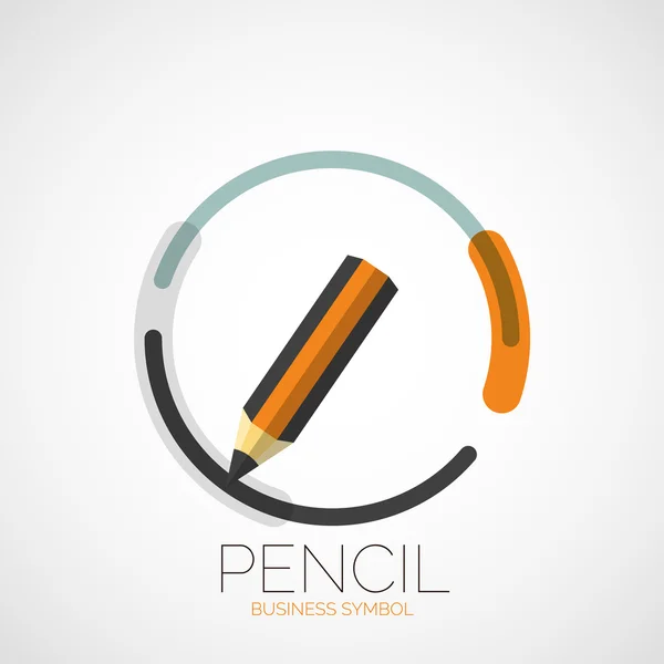 Icône crayon, logo de l'entreprise, design minimal — Image vectorielle