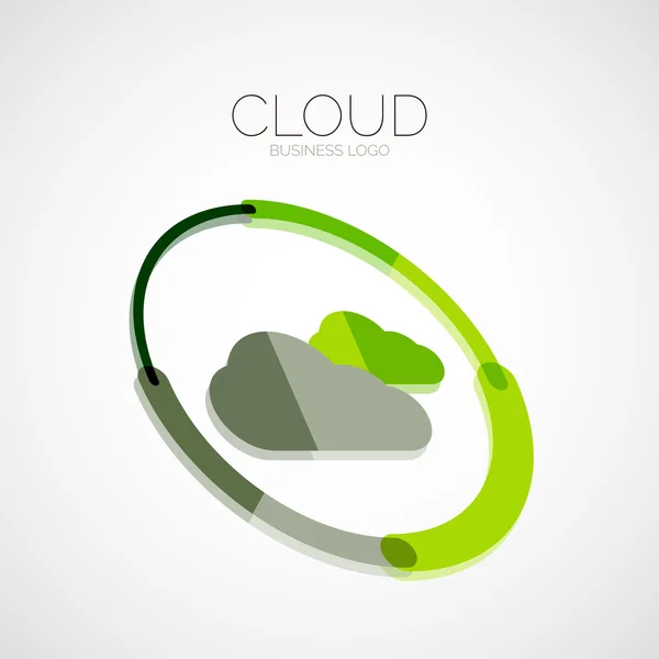 Almacenamiento en la nube, logotipo de la empresa 3d, diseño mínimo — Archivo Imágenes Vectoriales