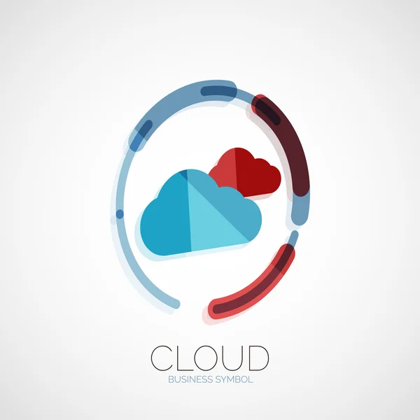 Stockage Cloud, logo de l'entreprise 3D, design minimal — Image vectorielle