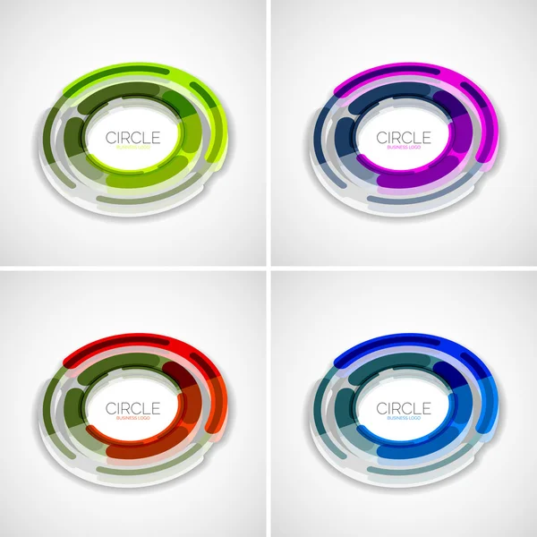 Futuristic rings set, company logo, 3d design — Stock Vector
