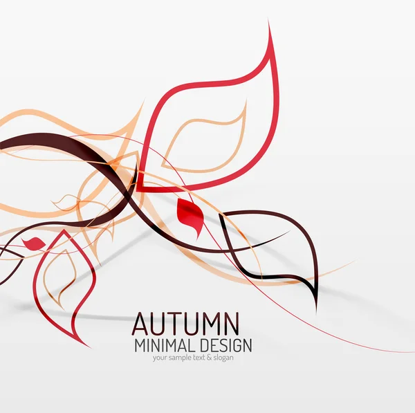 Autumn floral minimal background — Stock Vector