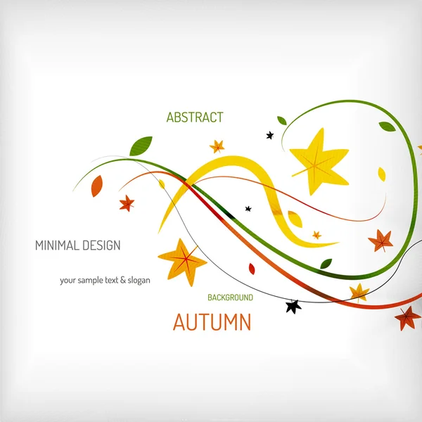 Podzimní květinová vlna na bílém pozadí — Stockový vektor
