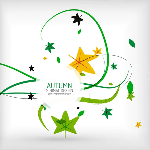 Seasonal autumn greeting card, minimal design — Stock Vector