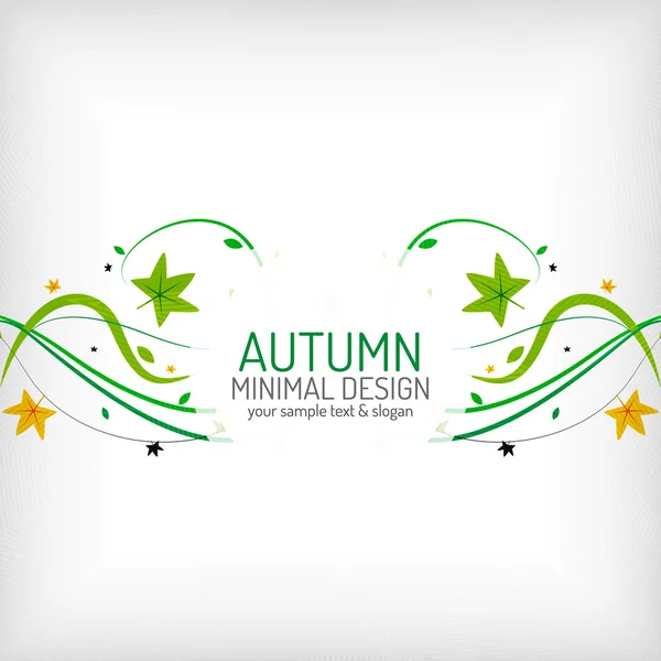 Seasonal autumn greeting card, minimal design — Stock Vector