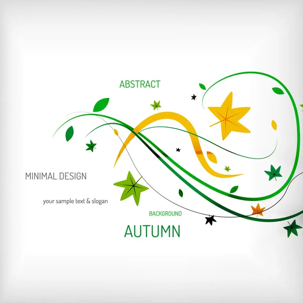 Saisonale Herbst-Grußkarte, minimalistisches Design — Stockvektor
