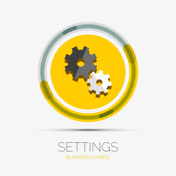 Settings icon company logo, minimal design — Stock Vector