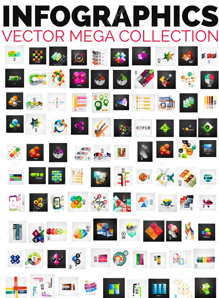 Mega collection of 100 infographic layouts