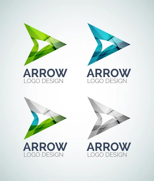 Arrow Logotypdesign gjord av färg bitar — Stock vektor