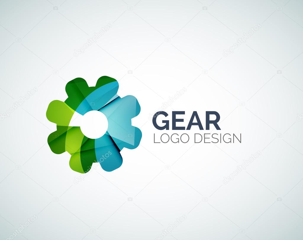Gear logo design made of color pieces