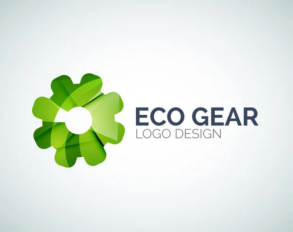 Gear logo design made of color pieces — Stock Vector