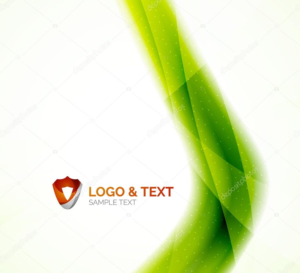 Abstract shiny blur wave, green eco background
